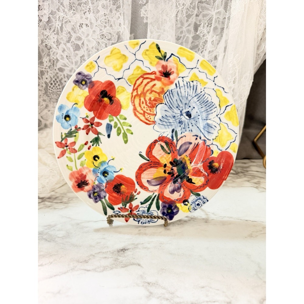 Anthropologie Sissinghurst Castle Estudio Flores Salad Plate Signed 8.25" (A3252
